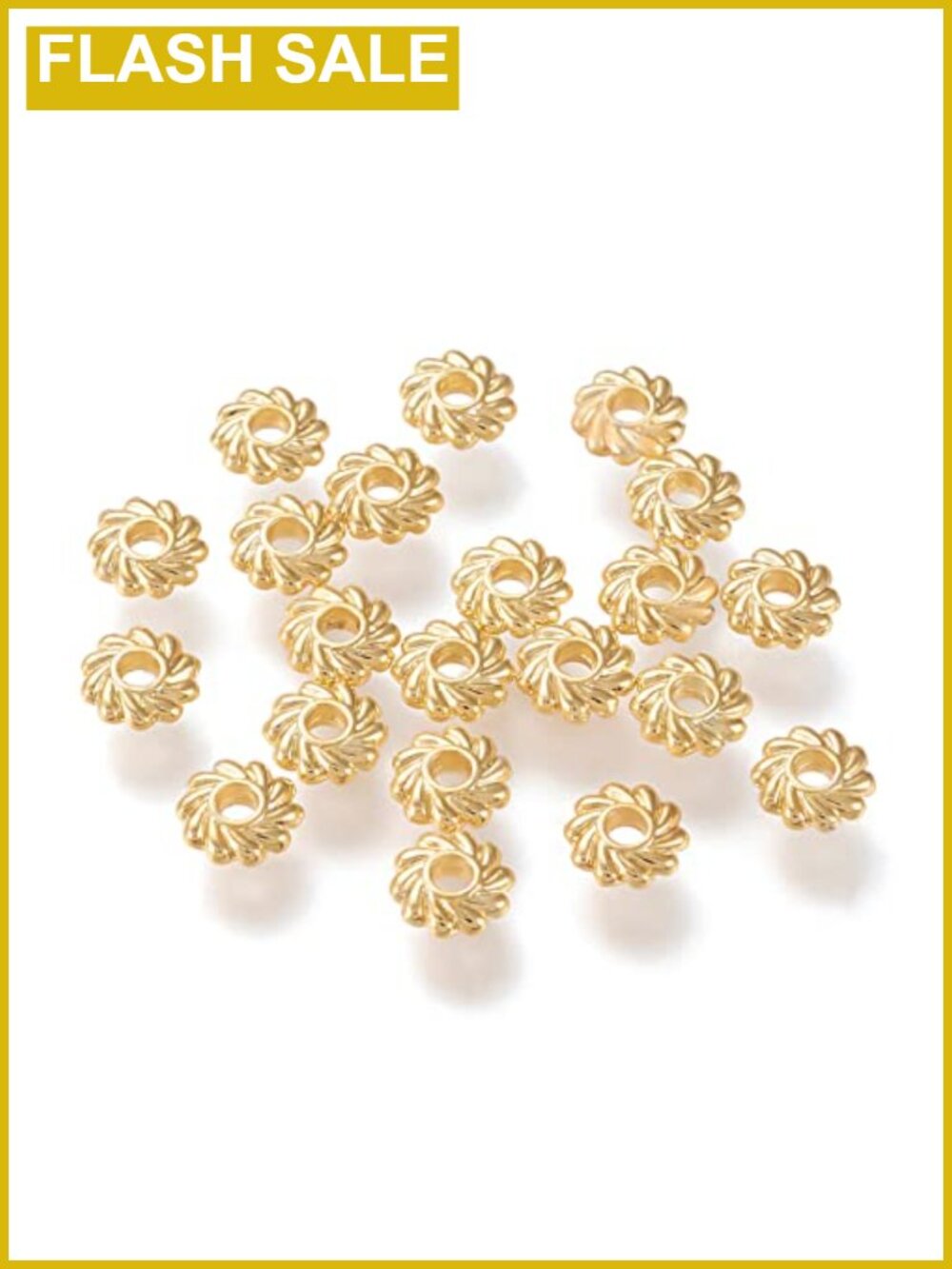 150pcs 18K Gold Plated Flower Spacer Beads for Jewelry Making, 4.8mm, DIY Craft
